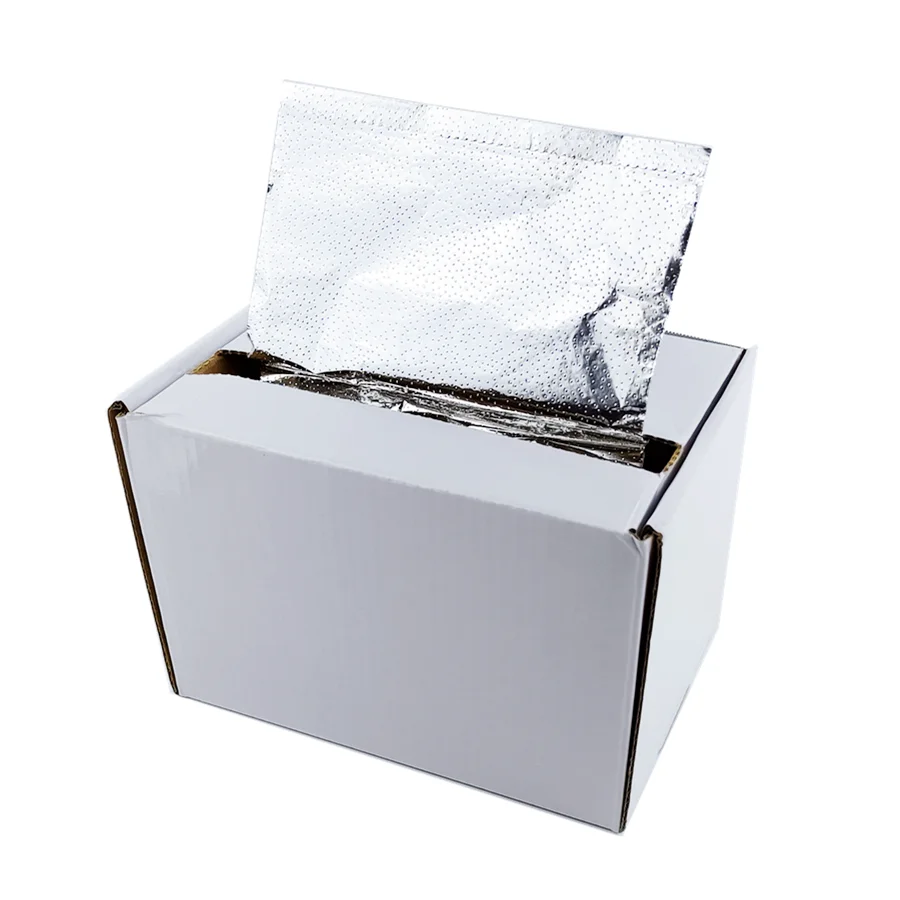 New 15 micron embossed and colored pop-up sheet aluminum foil for hairdressing