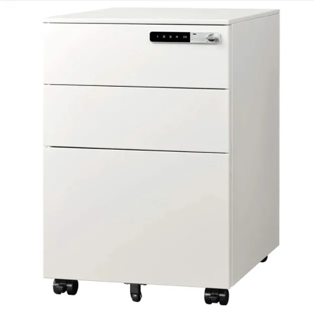 
Cheap office movable drawer cabinet steel 3 drawer storage filing movable file cabinet movable pedestal with combination lock 