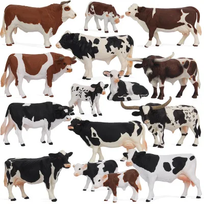 High Simulation Animal figure toys set farm animal cow and bull educational resource toys for kids gift
