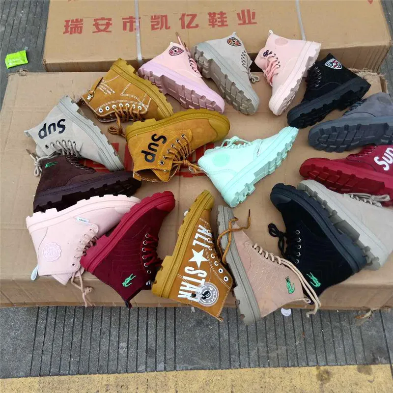 
New design ladies rubber shoes boots calf mid-step boots wholesale stock 