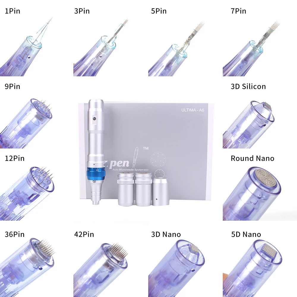 derma needle pen dermapen needle microneedling Dr.pen 1 3 5 7 9 12 24 36 42 3D 5D pins nano electric derma pen needle cartridge