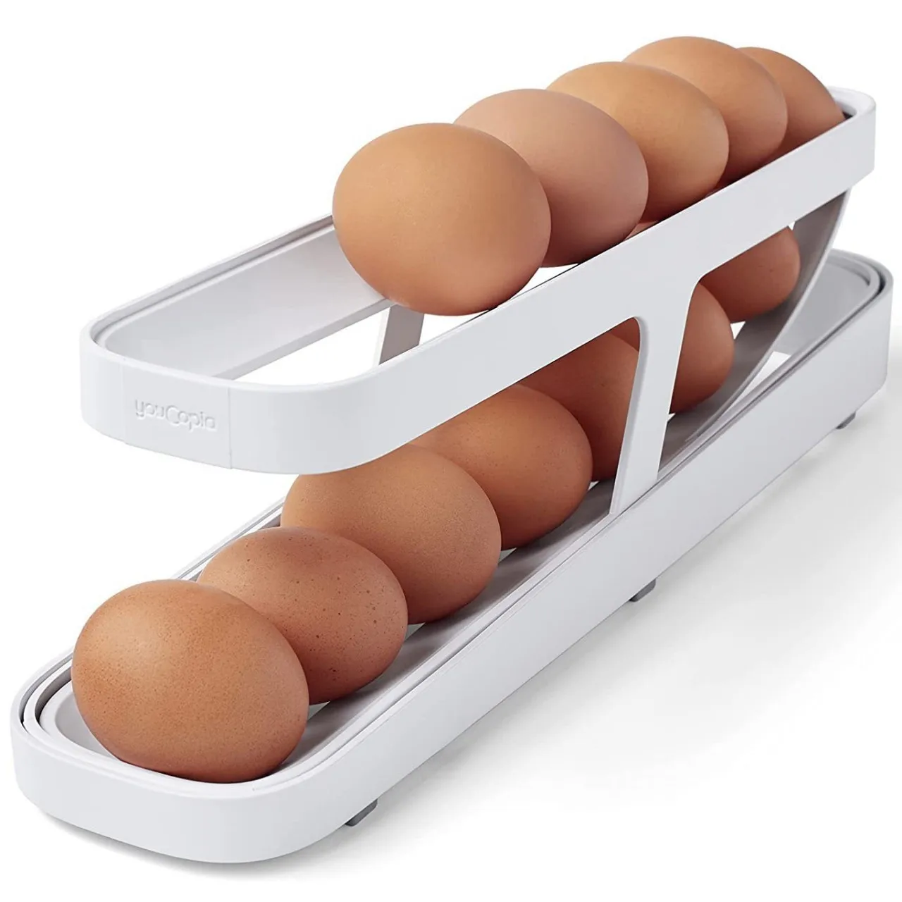 Classic Multifunctional Folding Egg Rack for Refrigerator Rectangle Plastic Tray Injection PP Material Home Use Food Packaging