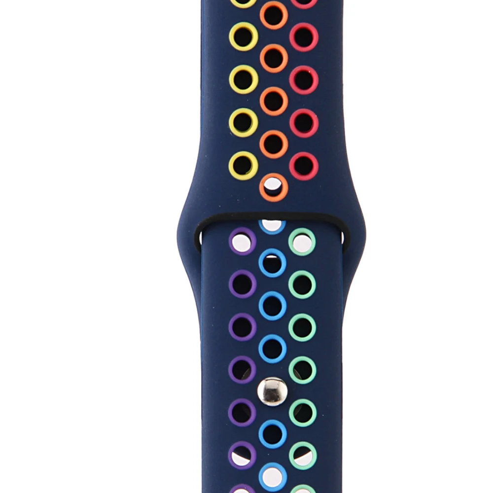 Радужный силиконовый ремешок для Apple Watch черный серия 6 белый спортивный iwatch серий