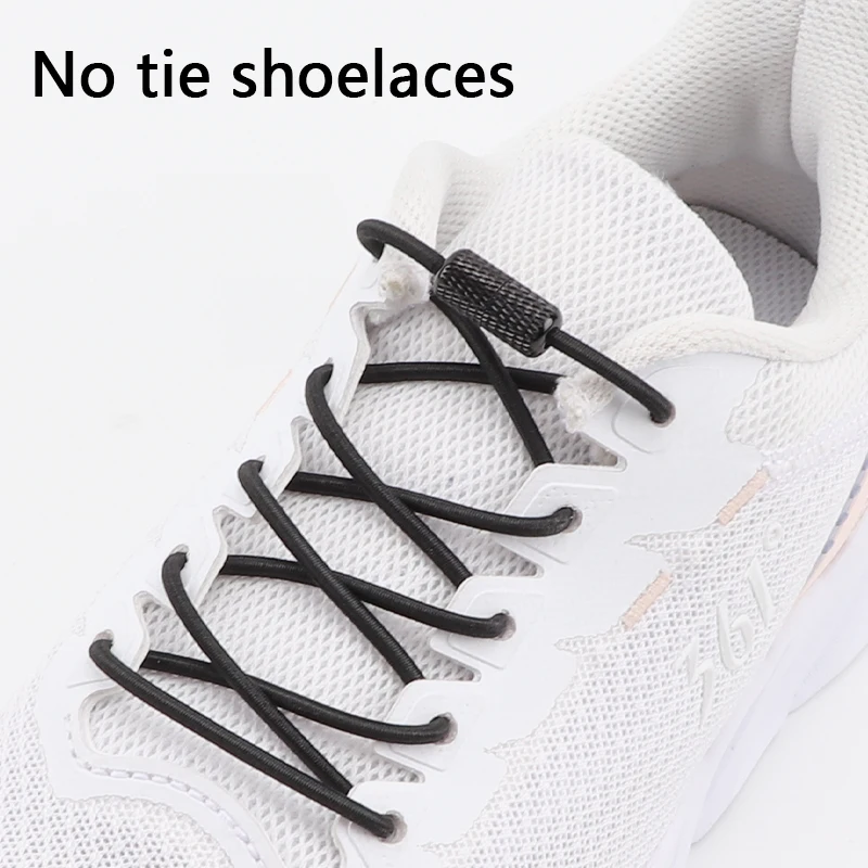 1Pair No Tie Shoelaces Round Elastic Shoe Laces Sneakers Shoelace Quick Lazy Laces 25 Color Shoestring