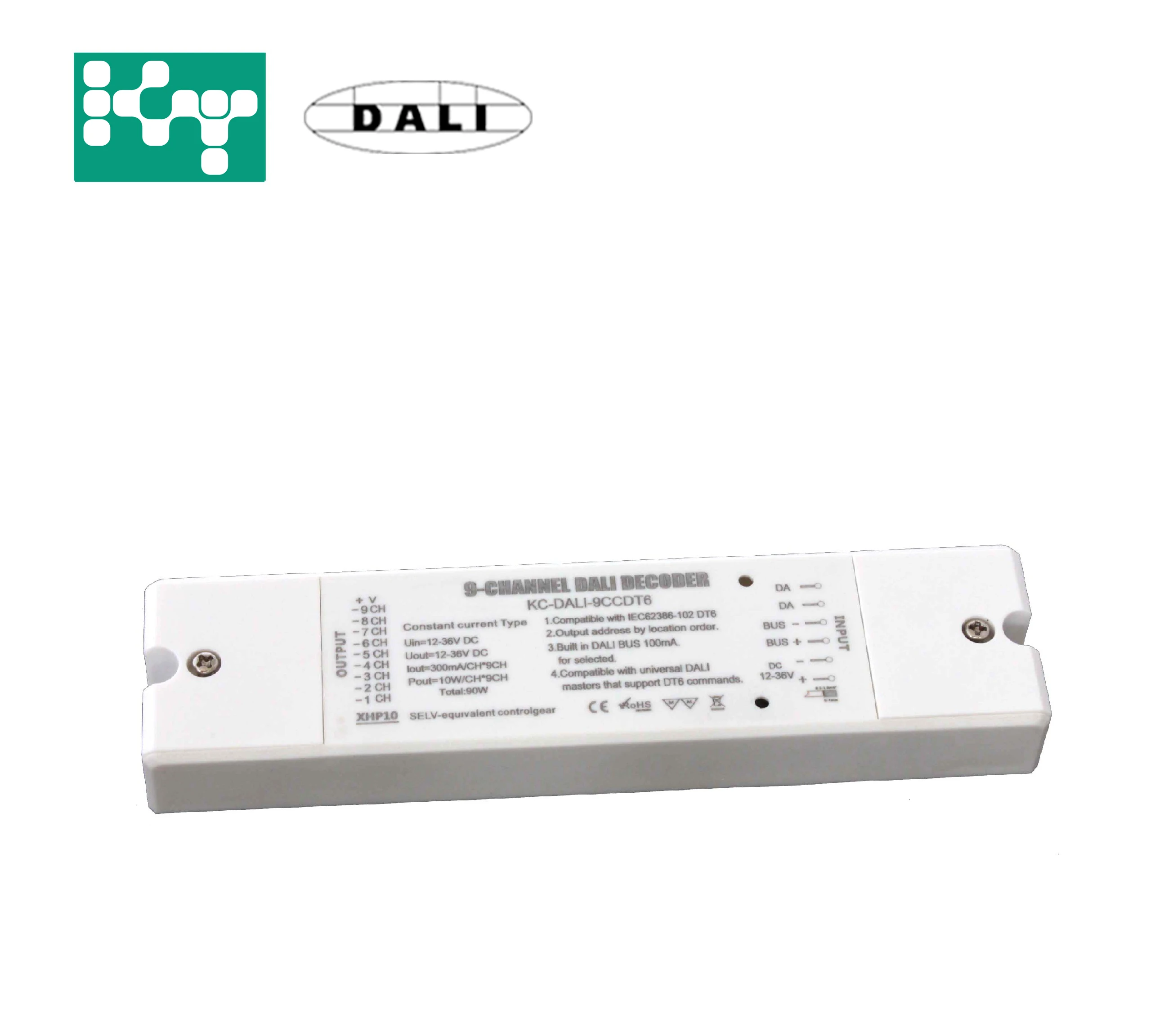
 DALI1 диммер Светодиодный контроллер 9 каналов Декодер 180 мА/ч 60 Вт  