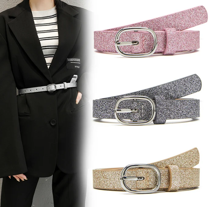 Ladies Waist Bling Jeans Windbreaker Belt Personality Women Flash Sequins Belt