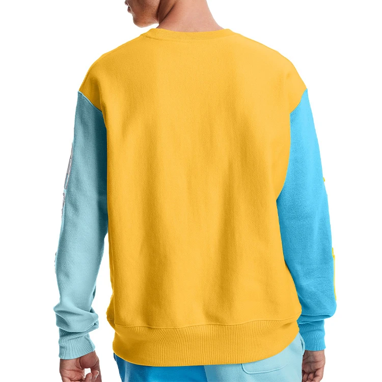 Для мужчин с цветными блоками с круглым вырезом и длинными рукавами Толстовка изготовленная на заказ Печать и вышитым логотипом