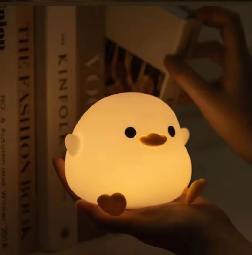 YIZHI Cute DoDo Duck Night Light Squishy Silicone Dimmable Nursery Nightlight Rechargeable LED Bedside Lamp for Kids Baby Gift