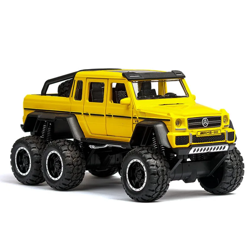 1:32 Mercedes AMG G63 6x6 big wheel off road die cast car model toy for kids 18cm simulation alloy truck With Sound/Light/Toys