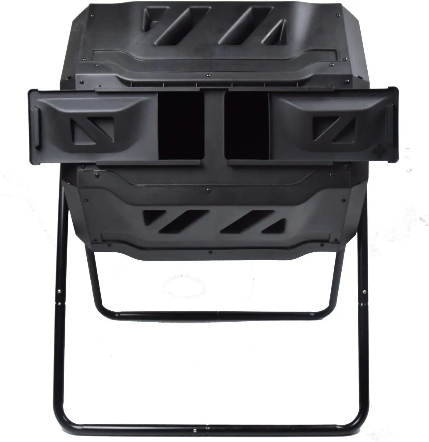Outdoor Waste Back Porch Trommel Drum Screen Dual Chamber Bin Mini Garden Compost Tumbler
