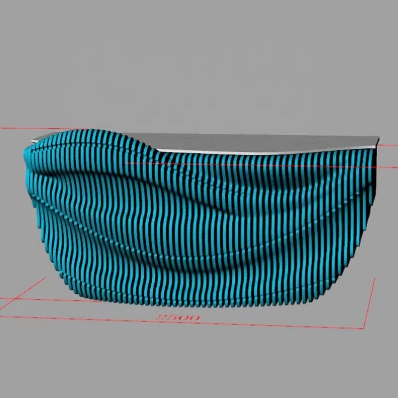 Parametric furniture design and productioncustomized wooden front desk reception counter