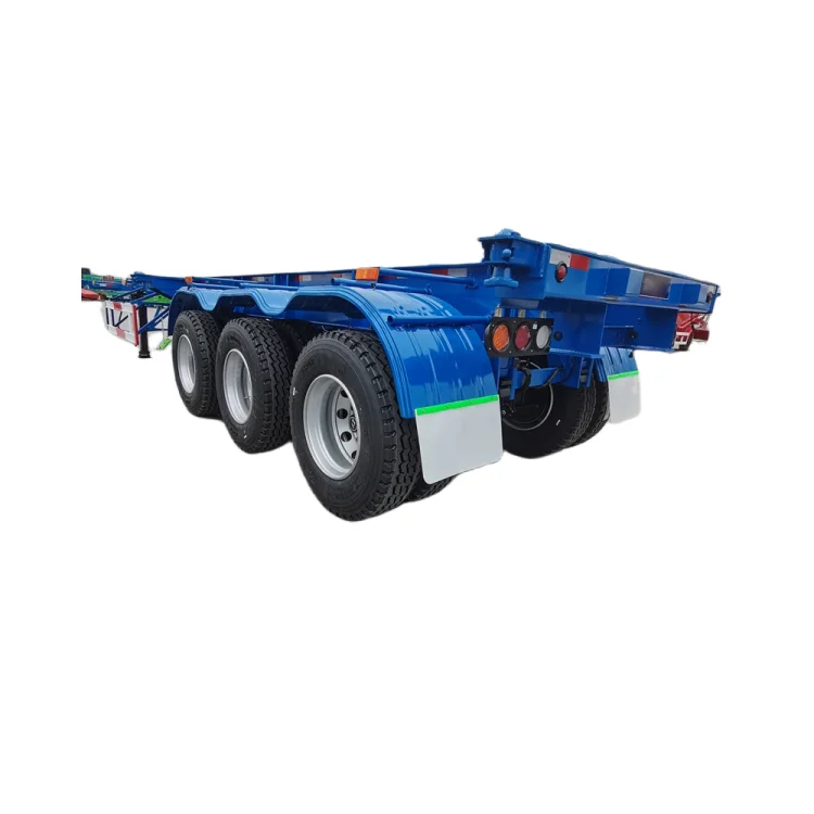 Semi Trailer Factory Tri-Axle Truck Tractor Semi Trailer Skeletal Ship Container Semi Trailer For Russia
