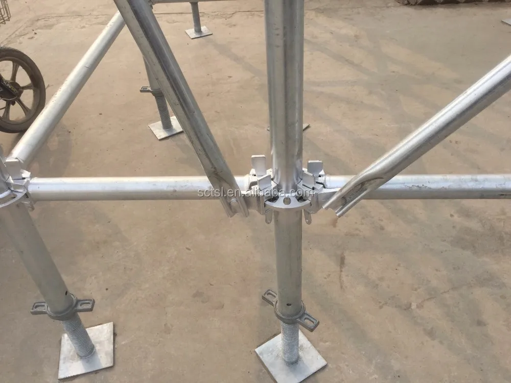 Construction ring lock  scaffolding system aluminum ringlock scaffolding ledger ringlock scaffolding paint surface treatment