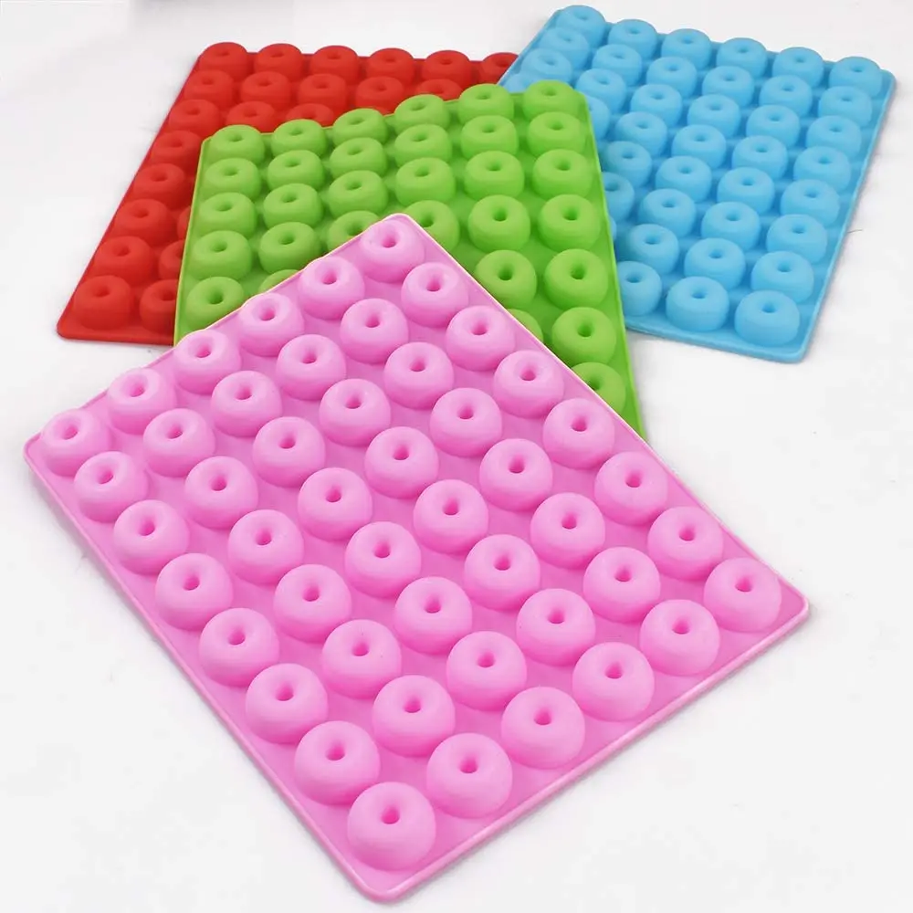 Mini 48 Cavity Donut  Silicone Mold  Gummy Silicone Mold Donut Pan Mini Donut Ring Chocolate Candy Molds