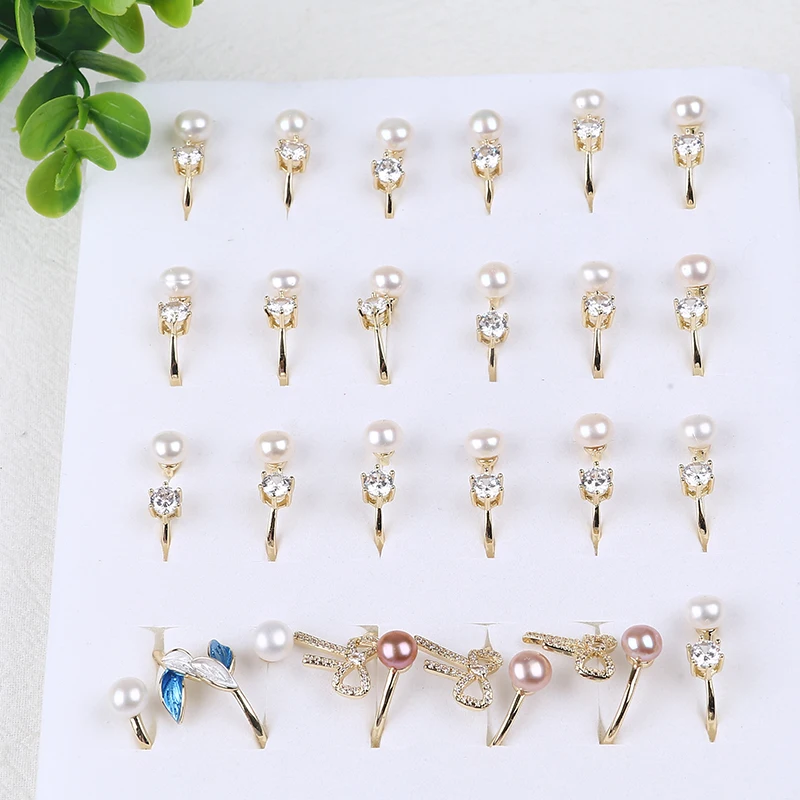 Fashion Jewelry Button Shape Freshwater Pearl Rings Designs For Women