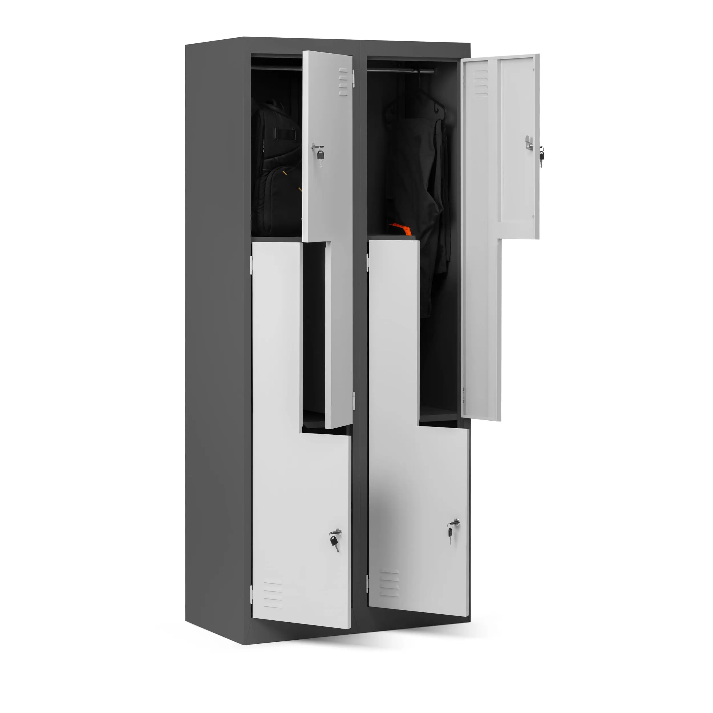Z Shape School Gym Metal Cabinet Wholesales Steel Wardrobe Furniture New Multi-function L Shape Locker