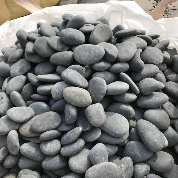 Unpolished Black Smooth Pebble Landscaping