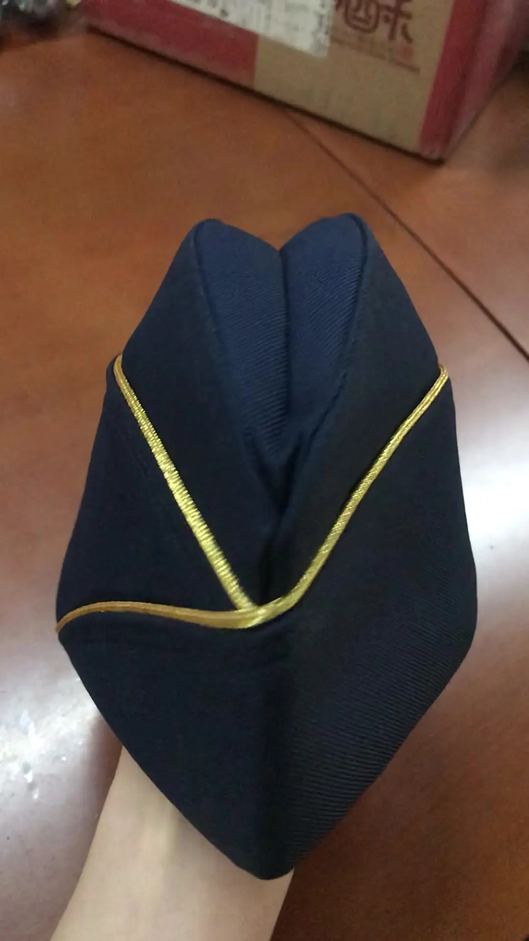 High Quality Custom Size Officers Uniform Side Hat with Silk Material Printed Pattern for Winter Outdoor Use Stock Online Sale