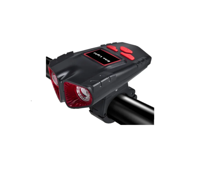 Good Quality Horn LED Cycle Front Head light Rechargeable  Bicycle Light With Bike Computer Speed meter Odometer