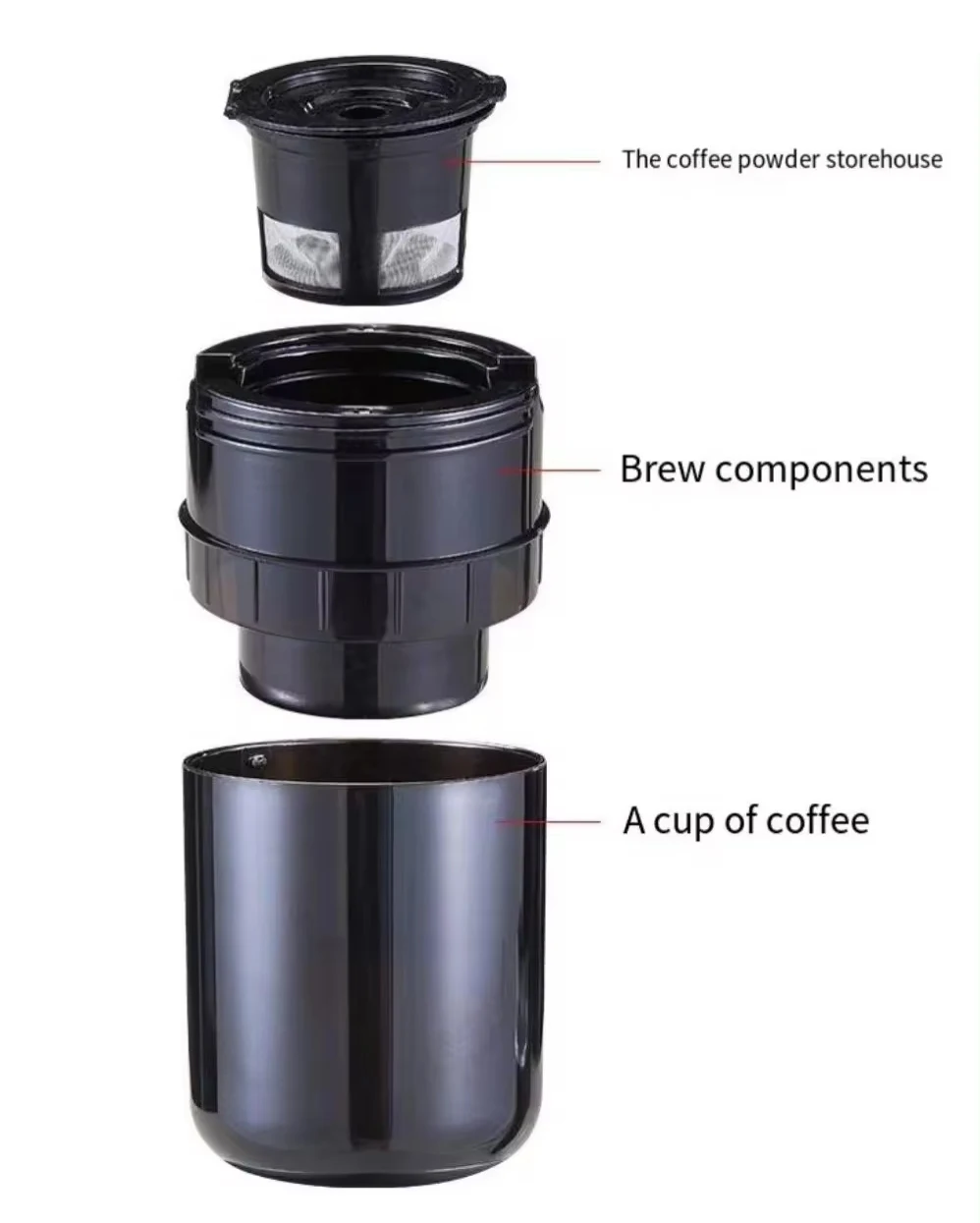 Portable 170ml Espresso Machine Hand Coffee Maker Compatible with Ground Coffee for Camping Travel RV Office Use