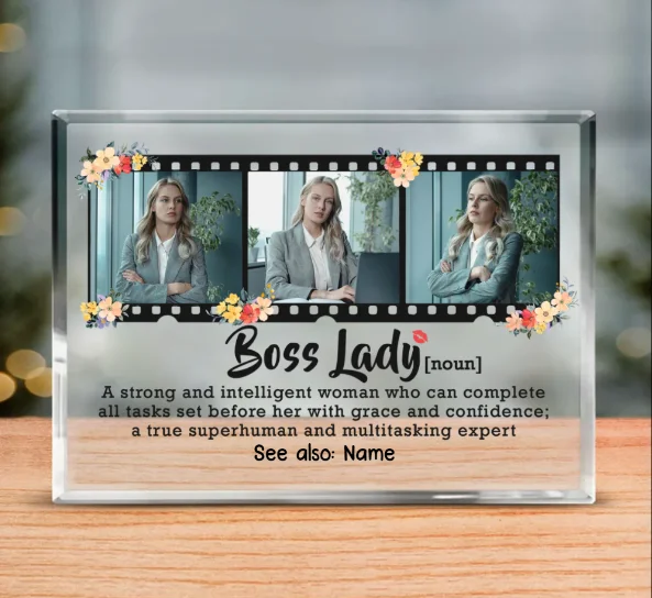 Acrylic gift for Boss Lady Definition Personalized Photo Acrylic Plaque Christmas Gift For Female Manager