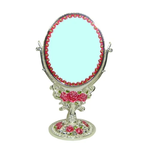 Elegant Colored Silver Shiny Metal Cosmetic Mirror