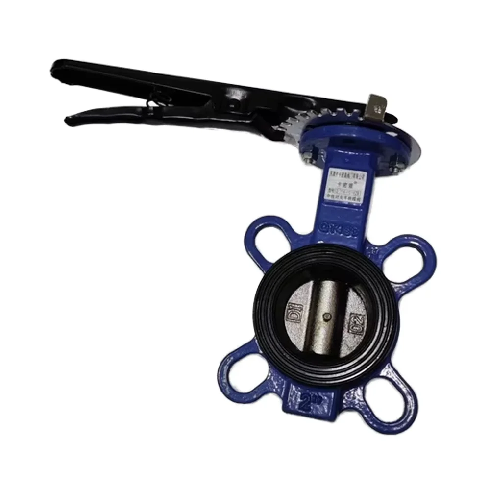 Hot Sale Cast Iron Manual Soft Seal Wafer Type Butterfly Valve with 2 Inch Handle Lever for Water Application General Structure