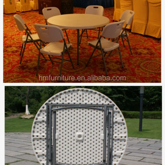 4FT Banquet plastic round folding table for 6 seats