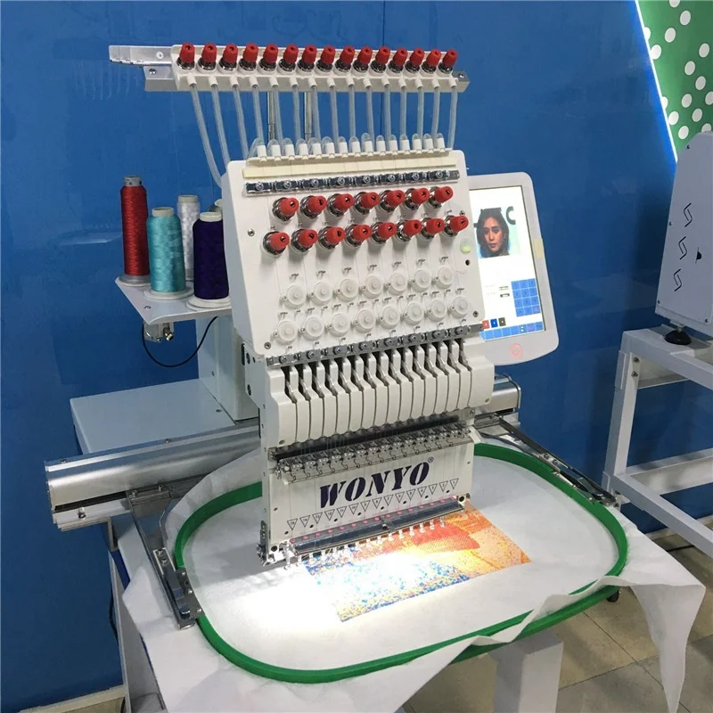 DDP Good Price One Head 12 Needle 400*600mm High Speed Cap Garment Flat Auto Computer embroidery Machine Suit For Beginners