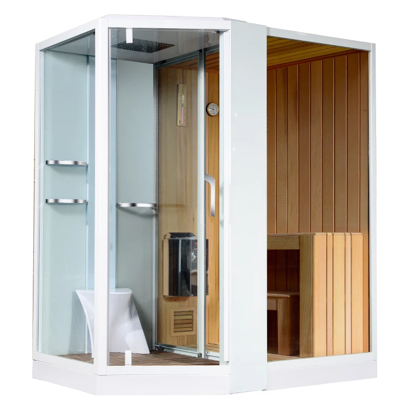 High Quality Corner Steam Shower Sauna Bath Cabin With Integrated Steam Shower Cabin