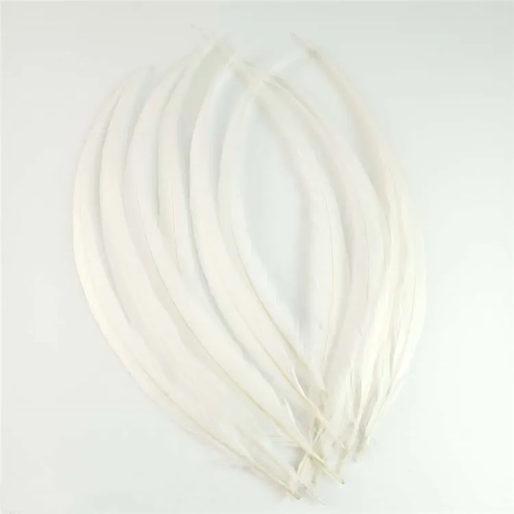 Wholesale top quality white natural 40-45cm rooster feather