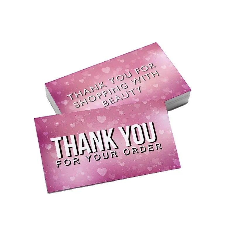 Low price custom 300g coated paper thank you card for small business