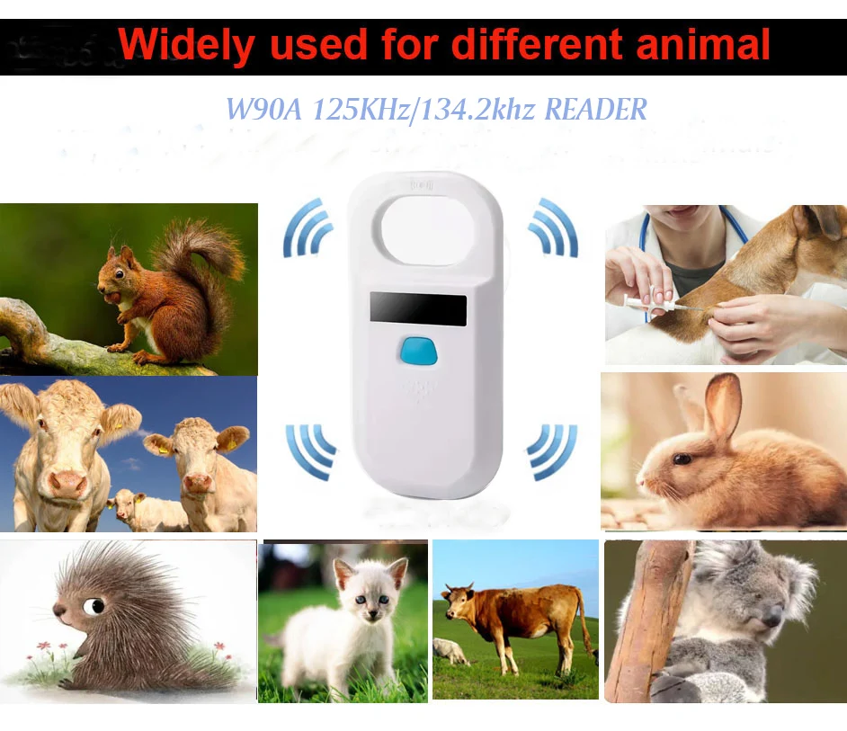 CMRFID 134.2khz 125khz handheld EMID FDX-B animal microchip cards reader rfid pet tag chip dog microchips reader scanner
