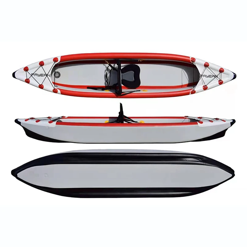 TOPKO Customized PVC Two Person Inflatable Sea Kayak Thickened Hull Hovercraft Inflatable Canoe Rafting Boat Kayak