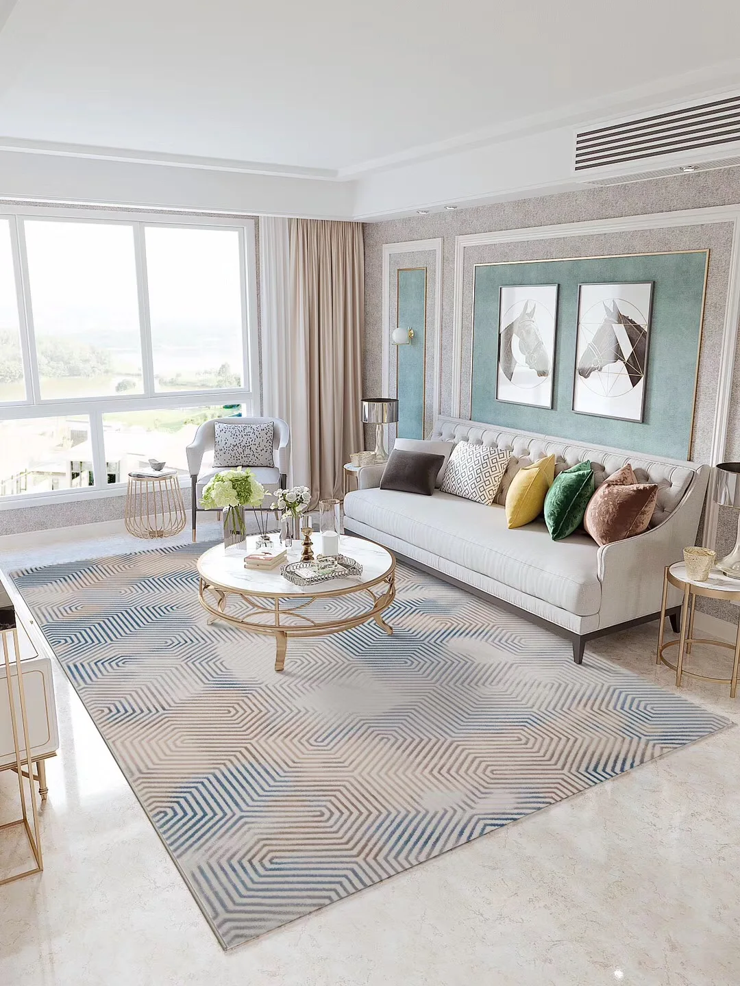 Home Carpetdroom Rug Luxurcarpetet Floor Area Rug Big Carpets for Living Room Om 1 Piece Fashion Modern Bedroom Carpet Striped