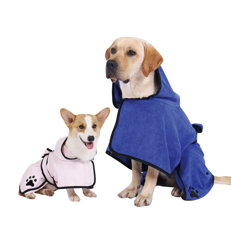 Amazon water absorbent dog towel cat bath towel bath robe blanket dual-use pet supplies