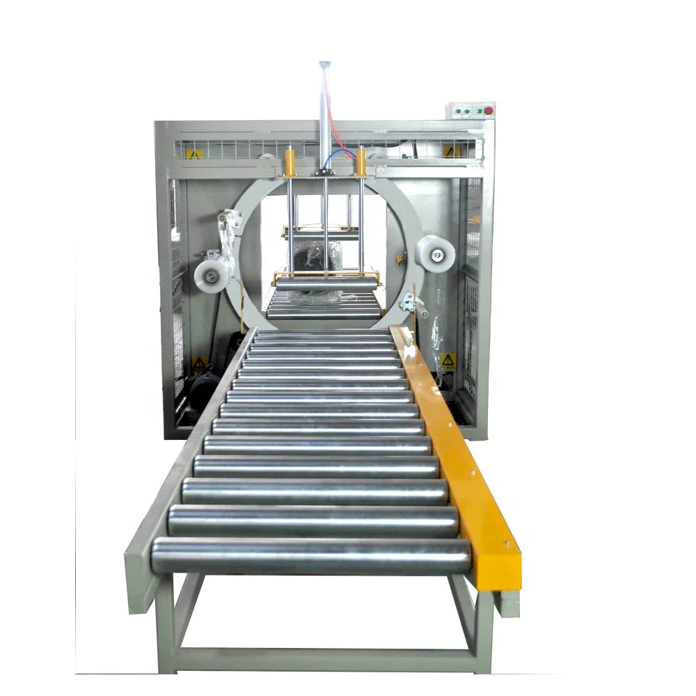 Horizontal orbital stretch wrapping machine