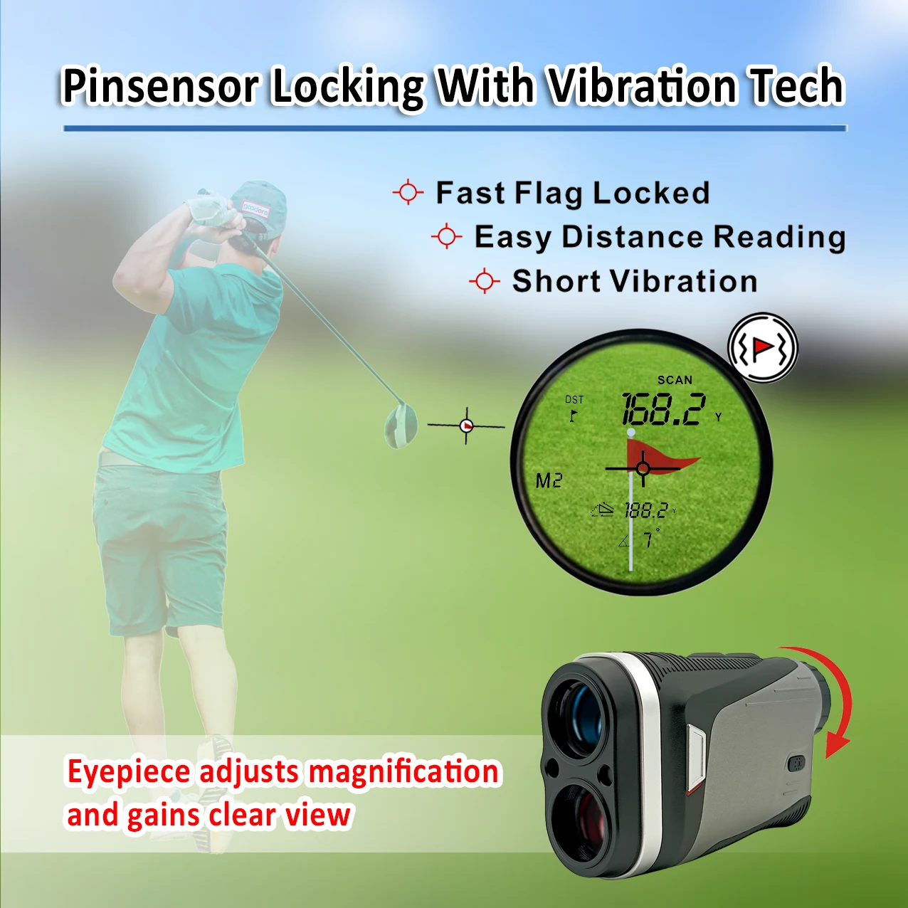 Mini Golf Laser Rangefinder 900 Yard Laser Range Finder Telescope Distance Meter with Magnet
