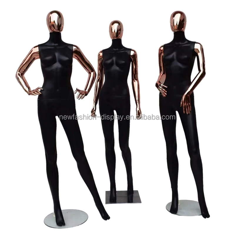 Wholesale Price Women Dress Form Whole Mannequins Display Clothing Plastic Black Chrome Rose Gold Female Mannequins Full Body