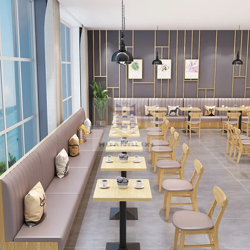 Modern Restaurant Set Factory Price Booth Seating & Dining Table Bar Carton Bench-for Dining Establishments