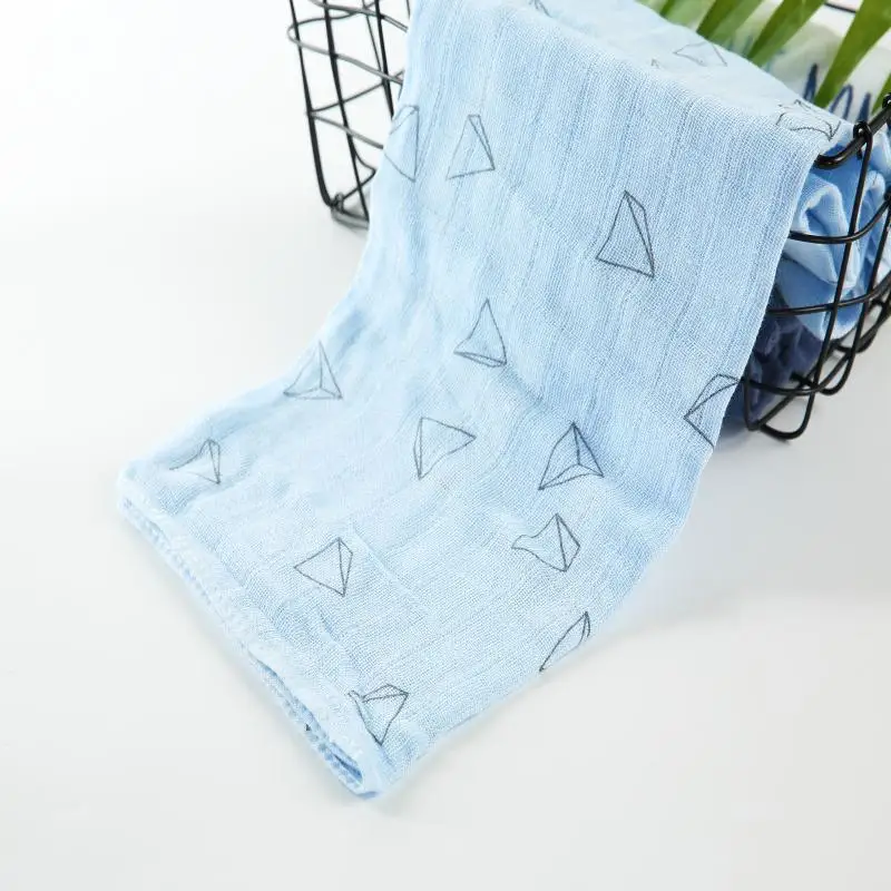 Factory Customized Logo Soft 100% Organic Cotton Cloth Printed Muslin Blankets Muslin Baby Towel