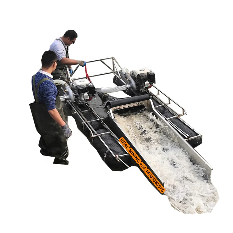 portable gold wash plant alluvial mining equipment 5 inch floating mining boat