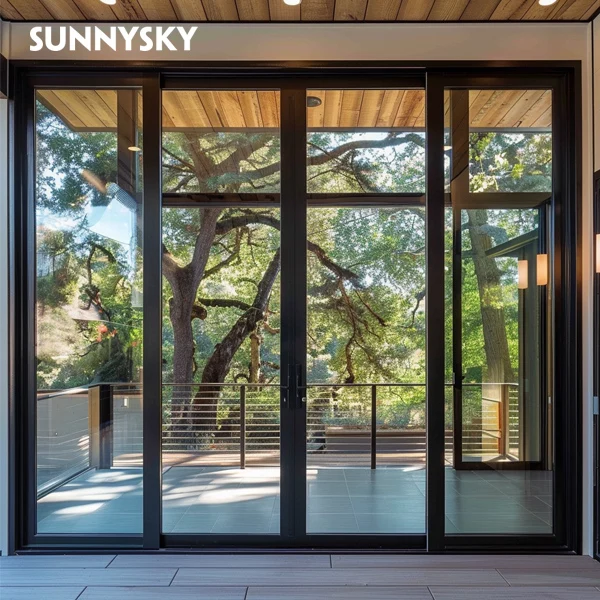 NFRC Certification Aluminum Hurricane Impact Glass Doors aluminum glass Sliding Door