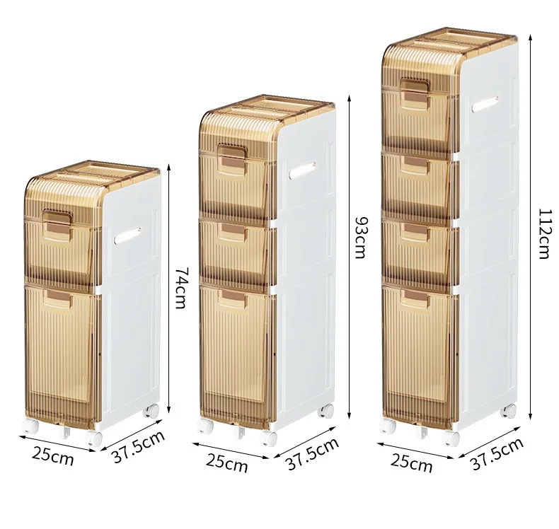 Modern Multilayer Plastic PP Toilet Locker Household Installation-Free Bathroom Storage Cabinet Waterproof Slit Drawers Work