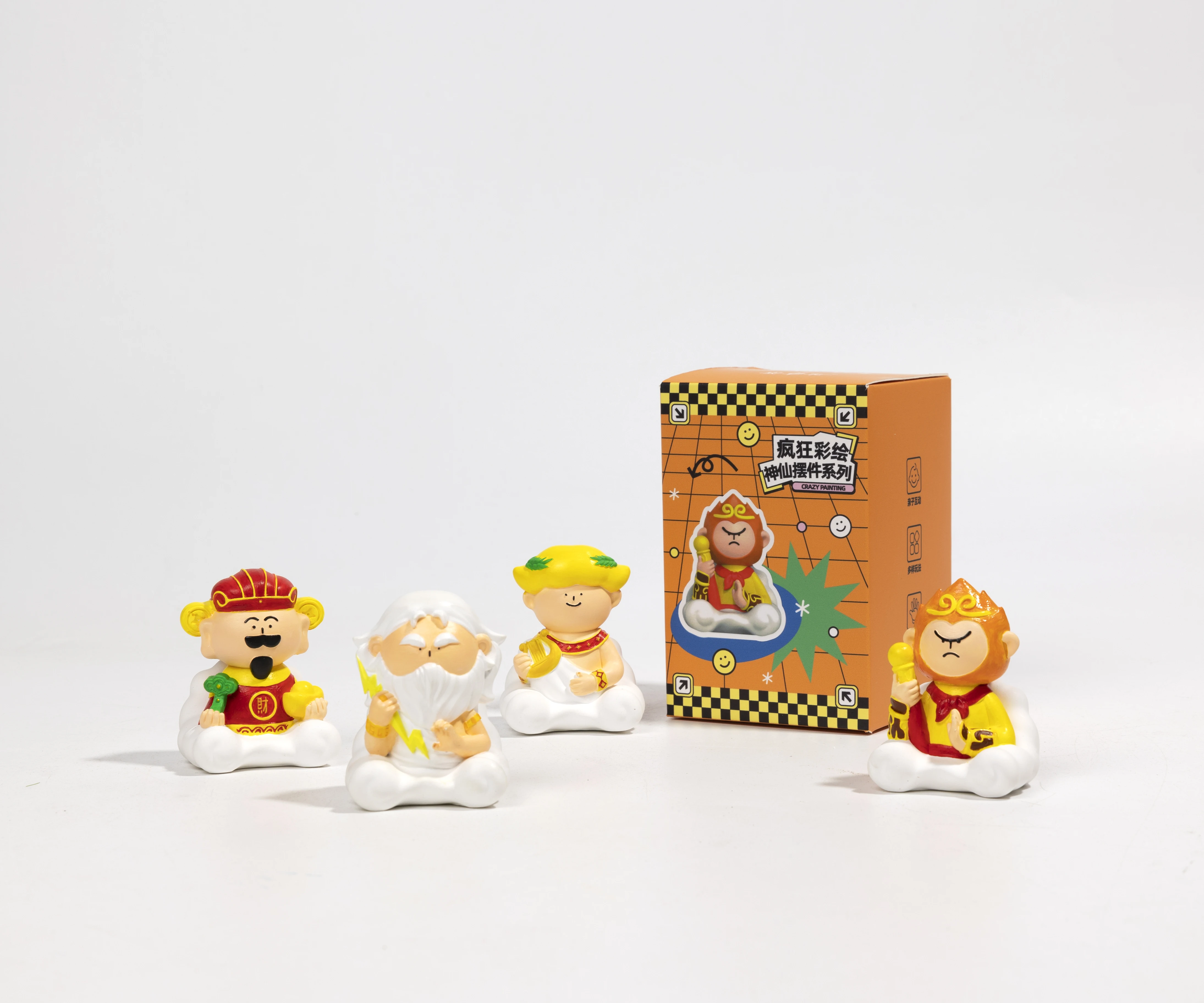 New child drawing toy kit 2024,mini Character model plaster doll diy handmade painting education toy set,birthday Christmas gift