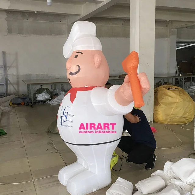 Customize Inflatable Chef Restaurant Outdoor Advertising Inflatable Cook Man Blow Up Inflatable Cook