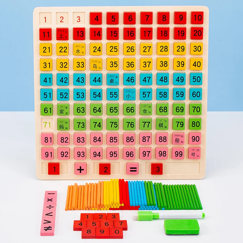 Math Box Game Boards Wooden Preschool Puzzles Intelligence Multiplication Arithmetic Educational Lean For Brain Exercise