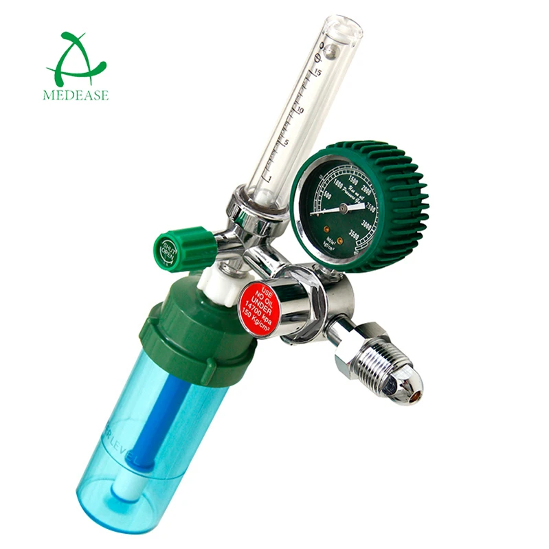 Bull Nose 0-10 0-15LPM MEDEASE Float Ooxygen Regulator For Cylinder Oxygen Pressure Regulator Medical Oxygen Pressure Regulator