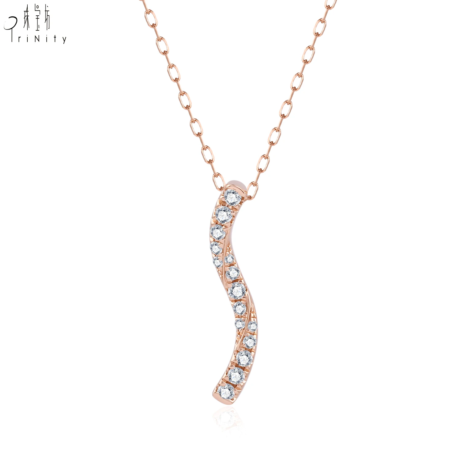 Fine Jewelry Simple Elegant Diamond Necklace Layering Chain 18 carat gold necklace Real Natural Diamond Necklace For Women