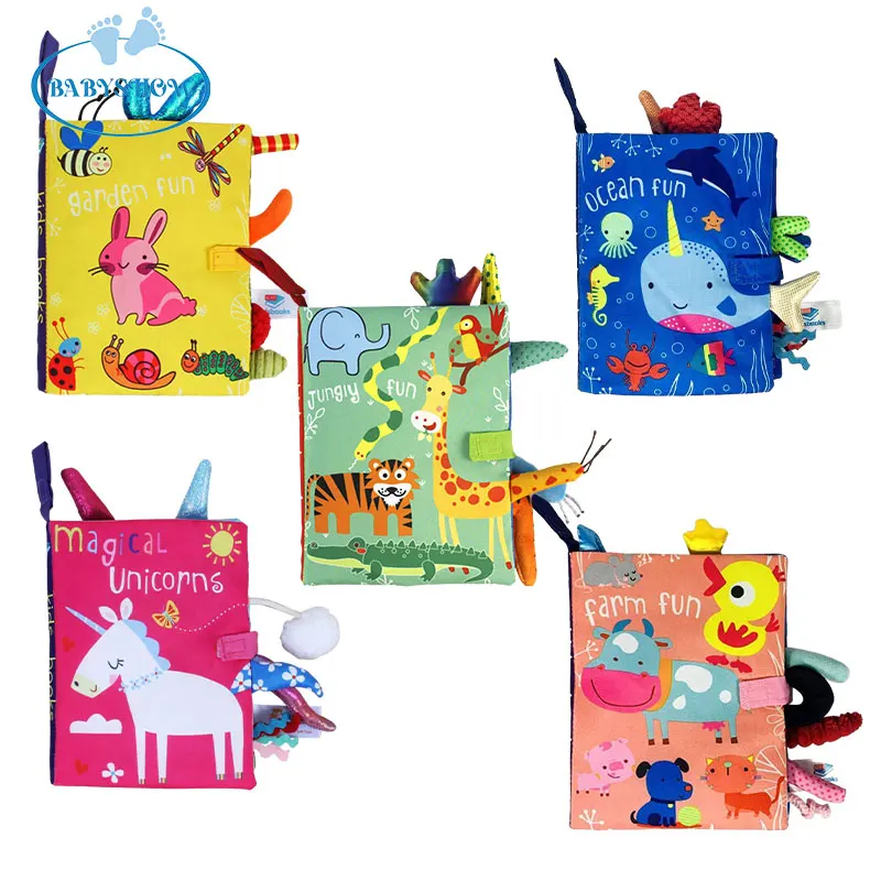 New Three-dimensional Early Education Cloth Books Baby Intelligent Learning Toys with Tails Nontoxic Fabric Cloth Book for Child